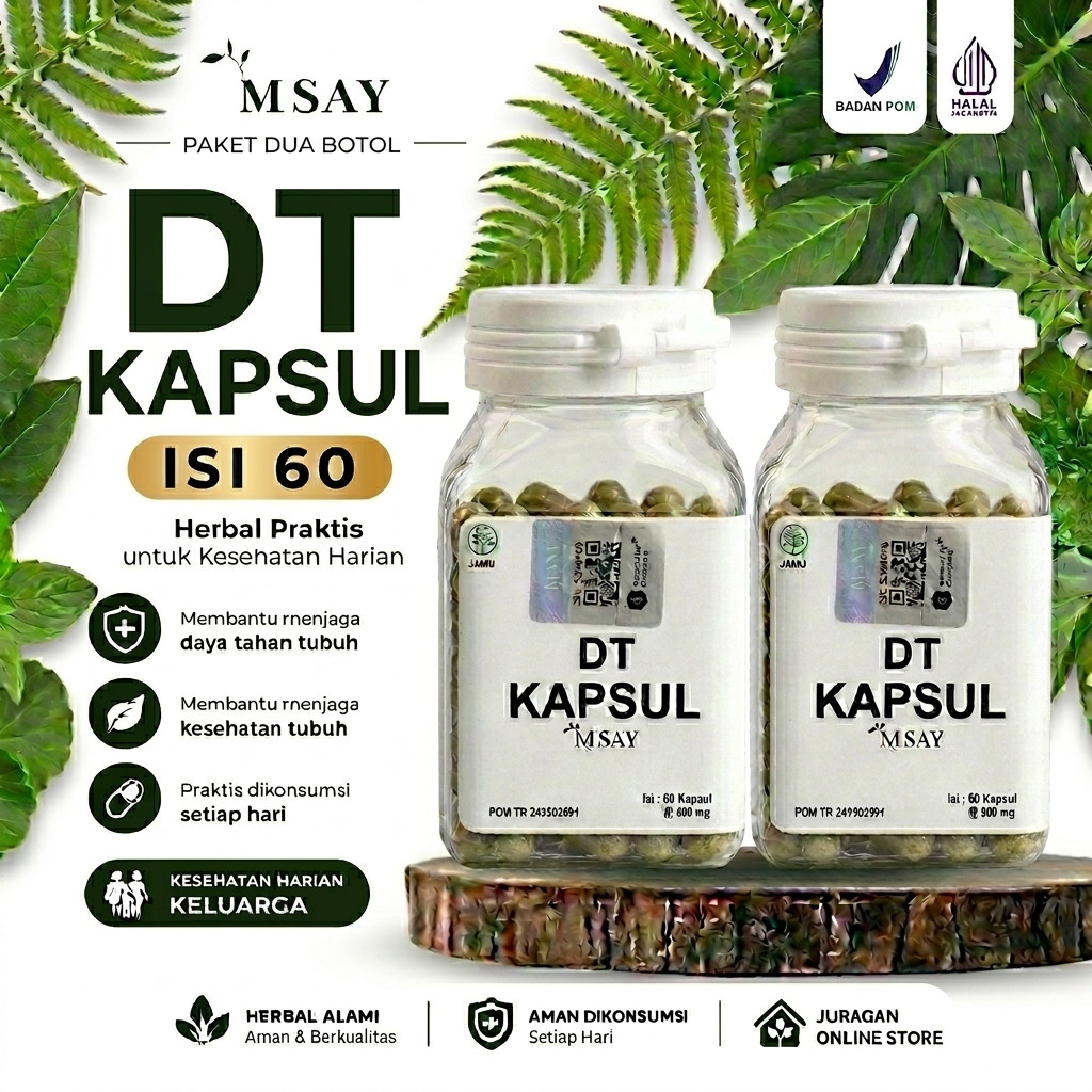 DT Kapsul Diet Detox Herbal Pembakar Penghancur Lemak Pelancar Metabolisme Isi 60 Kapsul BPOM ORI