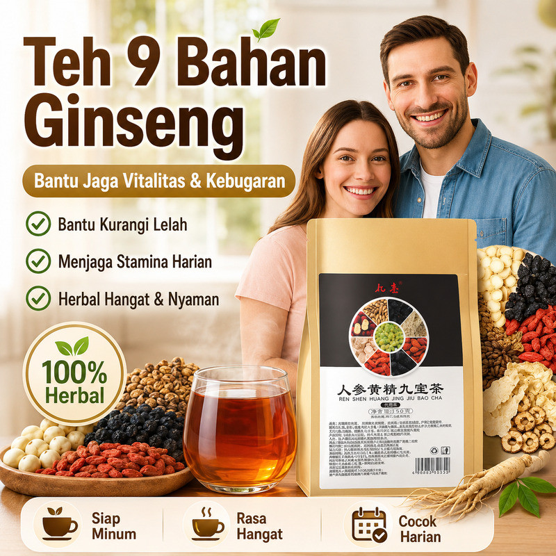 [Promo Spesial] Ginseng Polygonatum | Teh Herbal Sembilan | Teh Ginseng Polygonatum Sembilan Herbal 