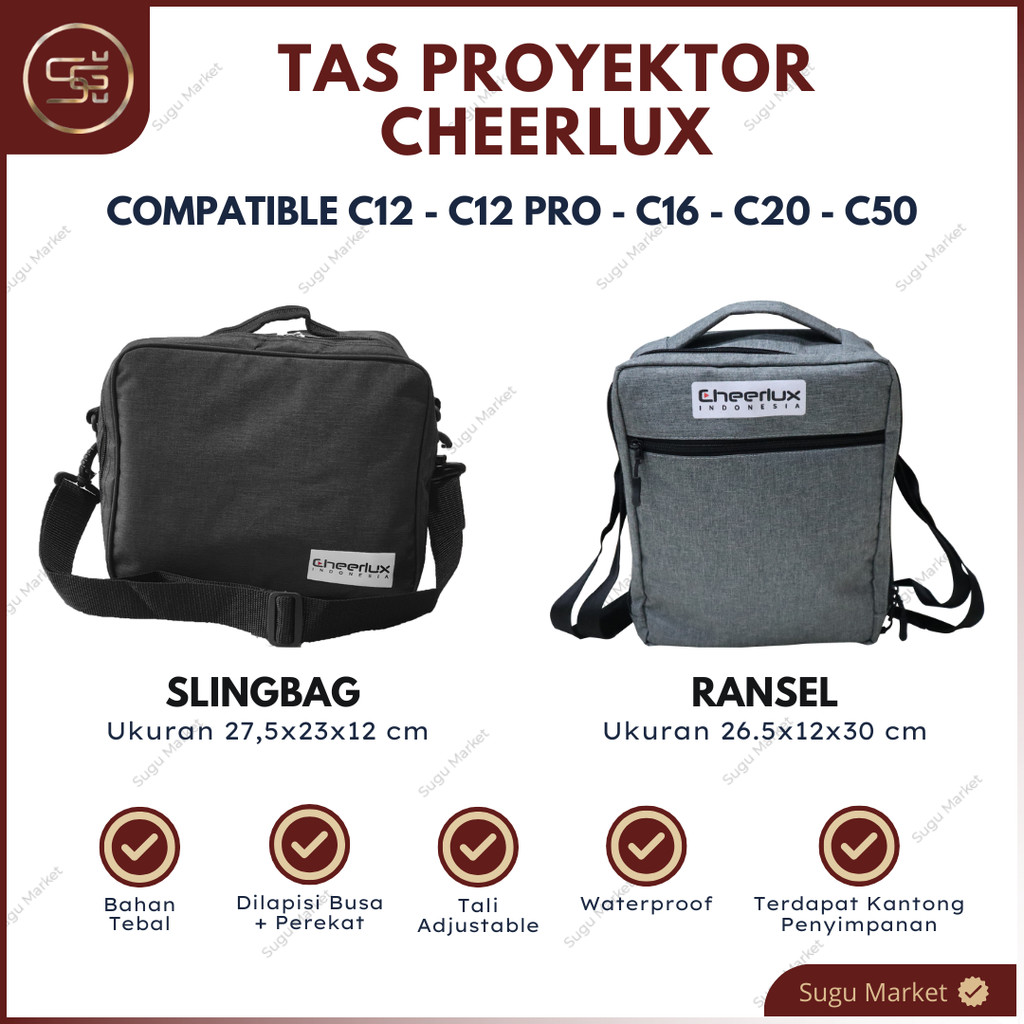 Tas Proyektor Cheerlux C16 C50 Waterproof I Slingbag Projector Cheerlux