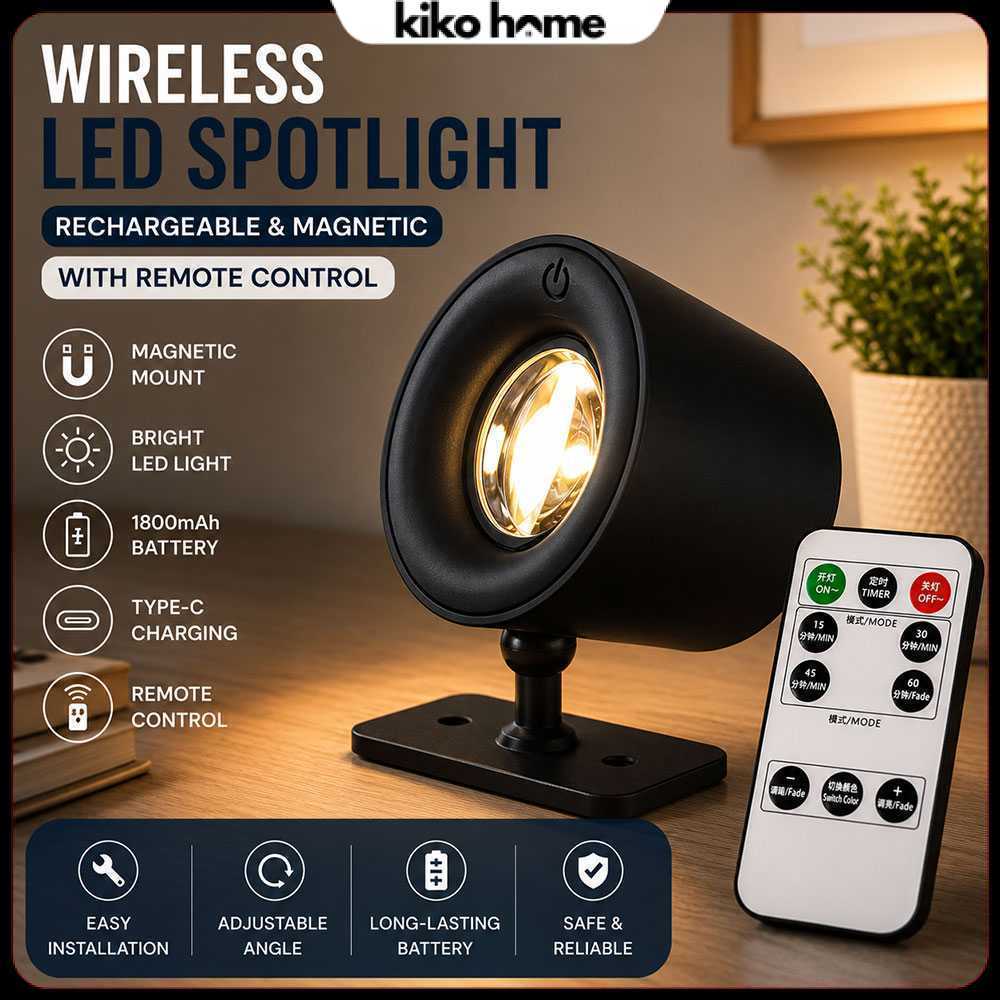 Lampu Baca Magnetik Wireless Led Spotlight Rechargeable 1800mAh - JG001
