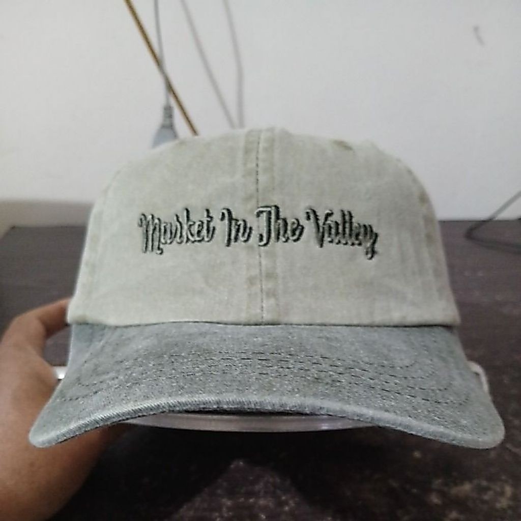 Topi baseball bahan katun warna army washing logo bordir timbul halus PORT & COMPANY second Original