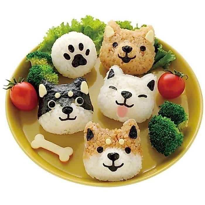 Cetakan Nasi Bento Bekal Anak Anjing Puppy Dog Doggy Husky Onigiri Set - Cetakan Husky