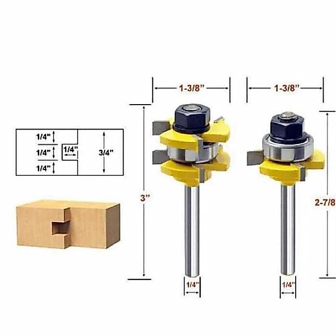 MAZITOV Mata profil Tongue & Groove Panel Pintu jendela / router bit set