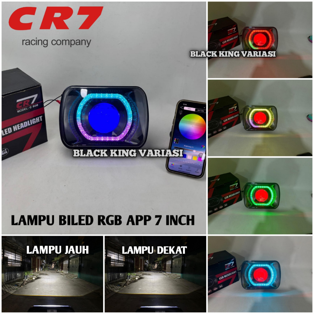 Lampu Biled 7inch Lampu Headlamp Biled 7 inch RGB APP Lampu Biled L300 Feroza Katana Lampu L300