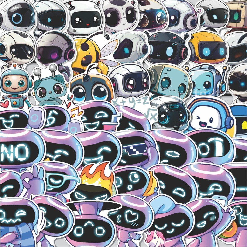 

Stiker Cutting Pack Stiker Robbie The Robot Isi 100Pcs Series Aesthetic Lucu Keren Untuk Koper Bahan Vynil