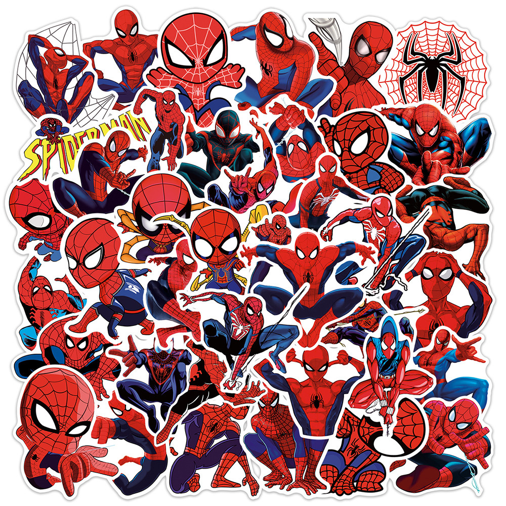

10/30/50pcs Disney Movie Spiderman Stickers Superhero Anime Decals DIY Skateboard Laptop Car Cool Cartoon Kids Sticker Toy Gifts