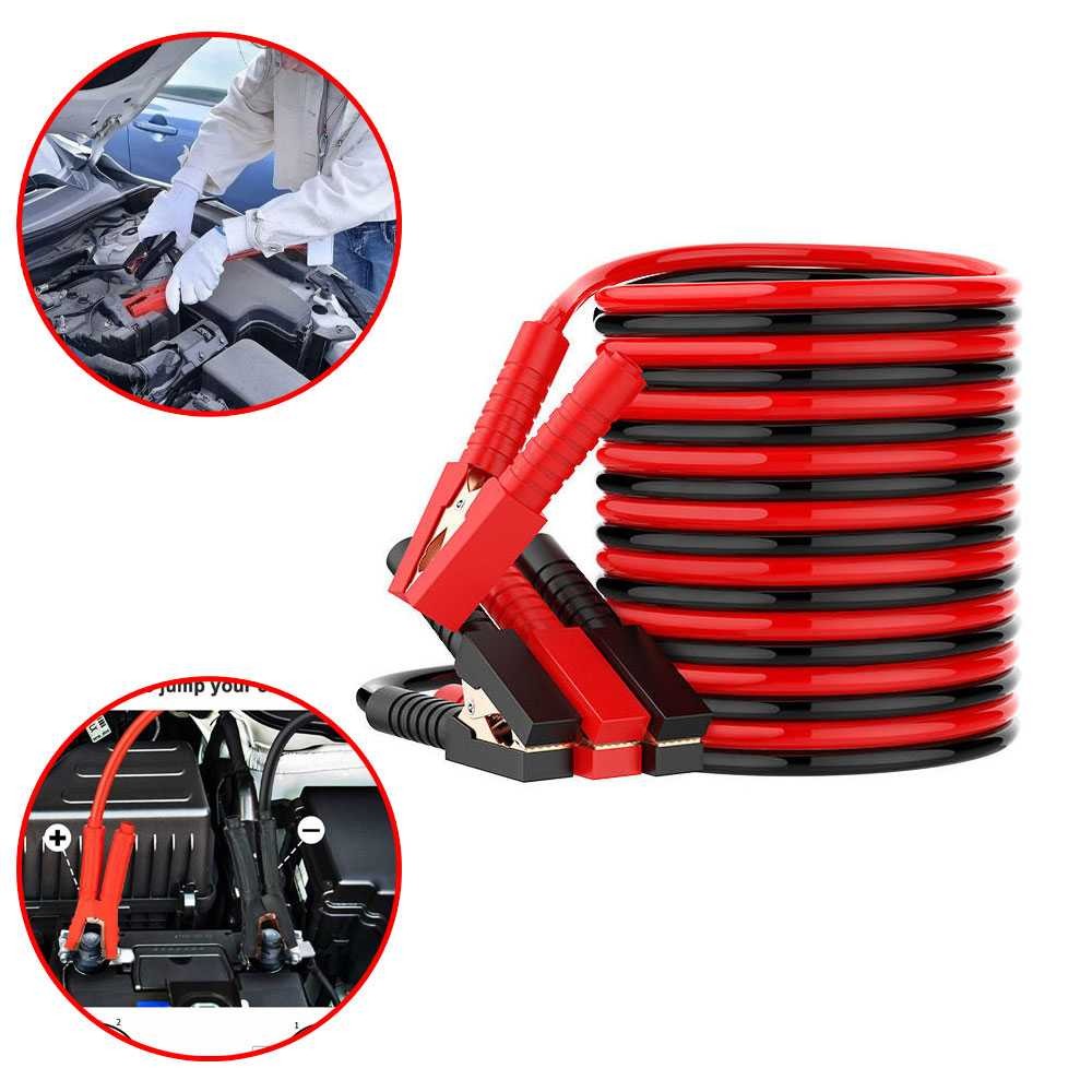 Kabel Jumper Aki Truk Kecil 3M Tembaga 8mm² Penjepit Alligator Kuat Aman untuk Kendaraan di Bawah 30