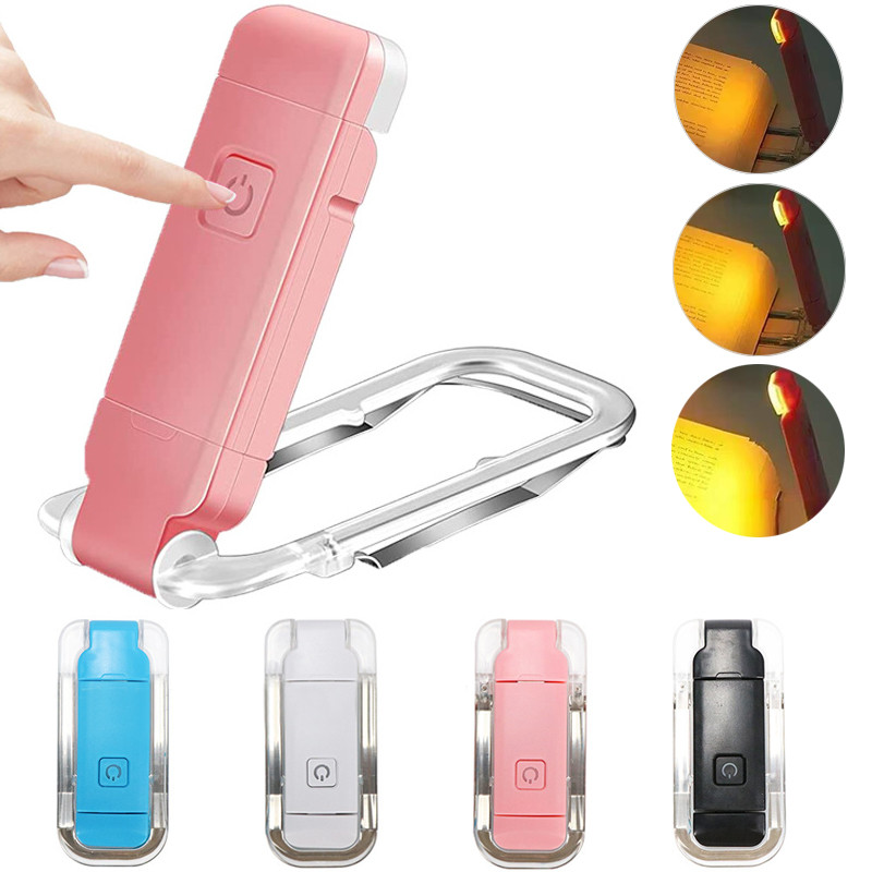 

LED USB Rechargeable Book Reading Light Brightness Adjustable Eye Protection Clip Book Light Portable Bookmark Read Light