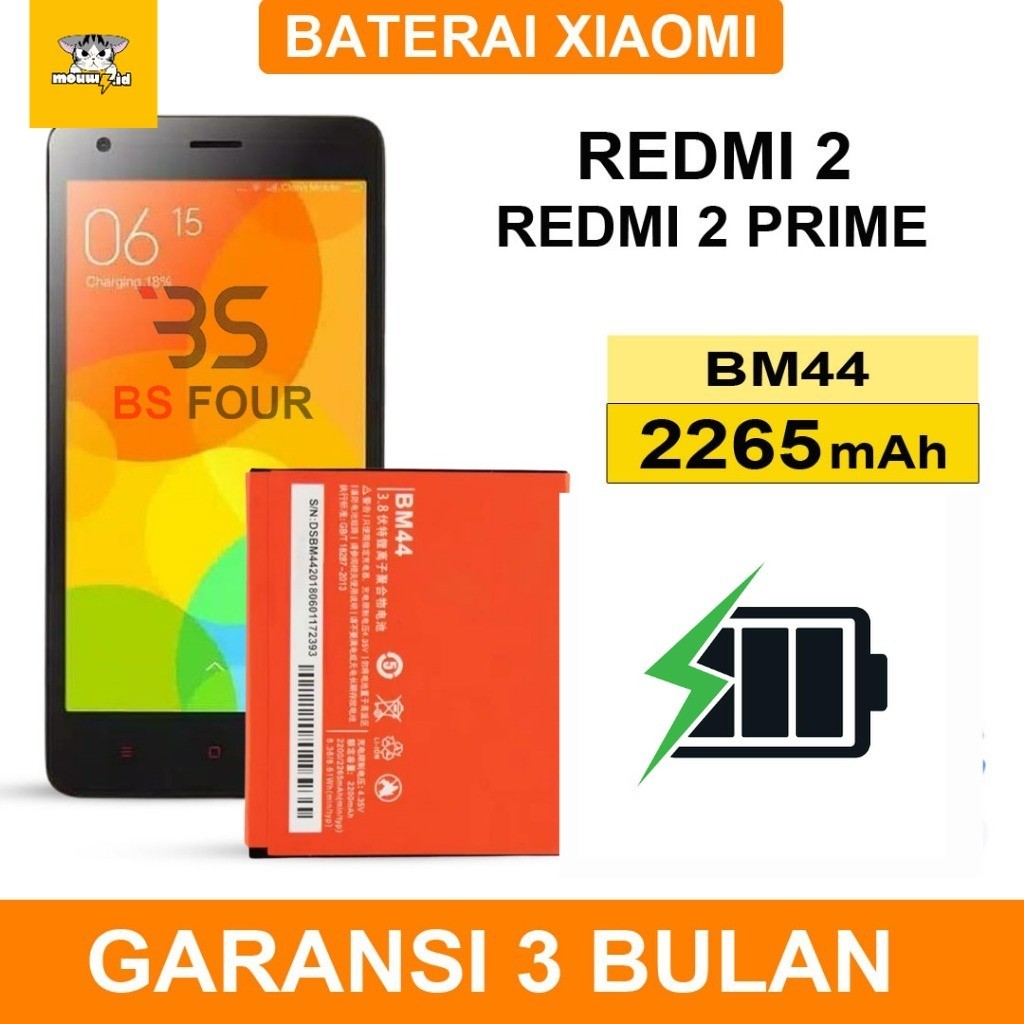 BATERAI XIAOMI REDMI 2 REDMI 2s REDMI 2 Pro bm44 BATTERY   HP XIAO MI XIAMI BM44 BATRE ORYGINAL