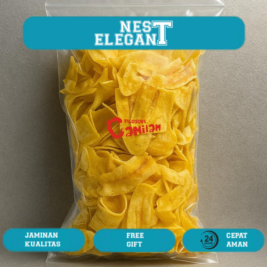 

Filosofi Camilan - Keripik Pisang Asin Gurih Renyah dan Manis Kemasan - 250G