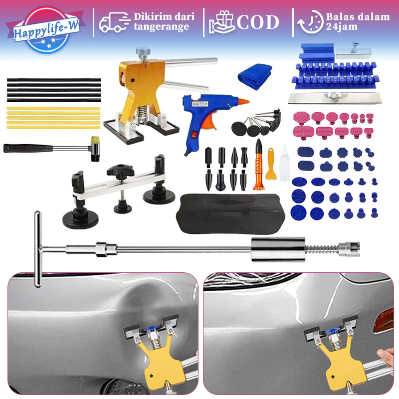 83pcs/Set Alat Penarik Penyok Mobil Penghilang Penyok Mobil Alat Penghilang Penyok Bentuk T Alat Pen