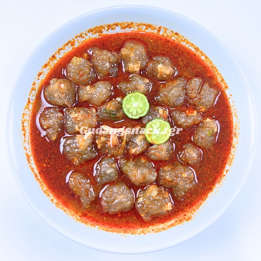 

[ TERMURAH ] Baso Aci Tulang Rangu 1 Bks Isi 15 Butir Dengan Kuah Chilli Oil- GUDANGSNACKTGR AV