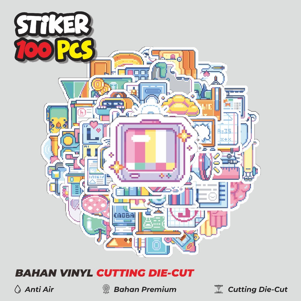 Terbaru 50 pcs Stiker Kartun Grid Notebook Dekorasi Lucu Kreatif untuk Notebook, Skateboard, HP