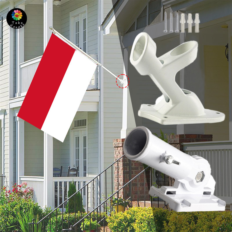Braket Wall Bracket Dudukan Tiang Bendera Besi di Dinding untuk Tiang Bendera