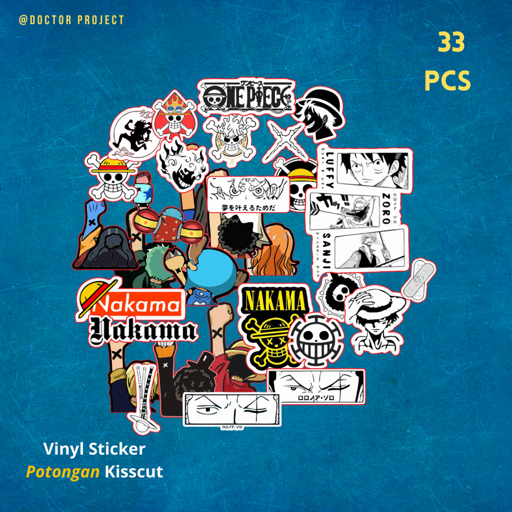 

COD 33 Pcs Stiker Anime ONE PIECE Lucu Anti Air Untuk Dekorasi Notebook Sepeda Skateboard Handphone