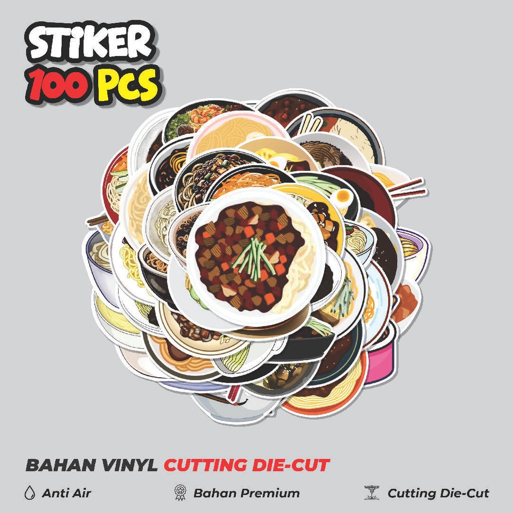 

Terbaru! 50 pcs Stiker Makanan Jajangmyeon Dekorasi Lucu Kreatif untuk Notebook, Skateboard, HP