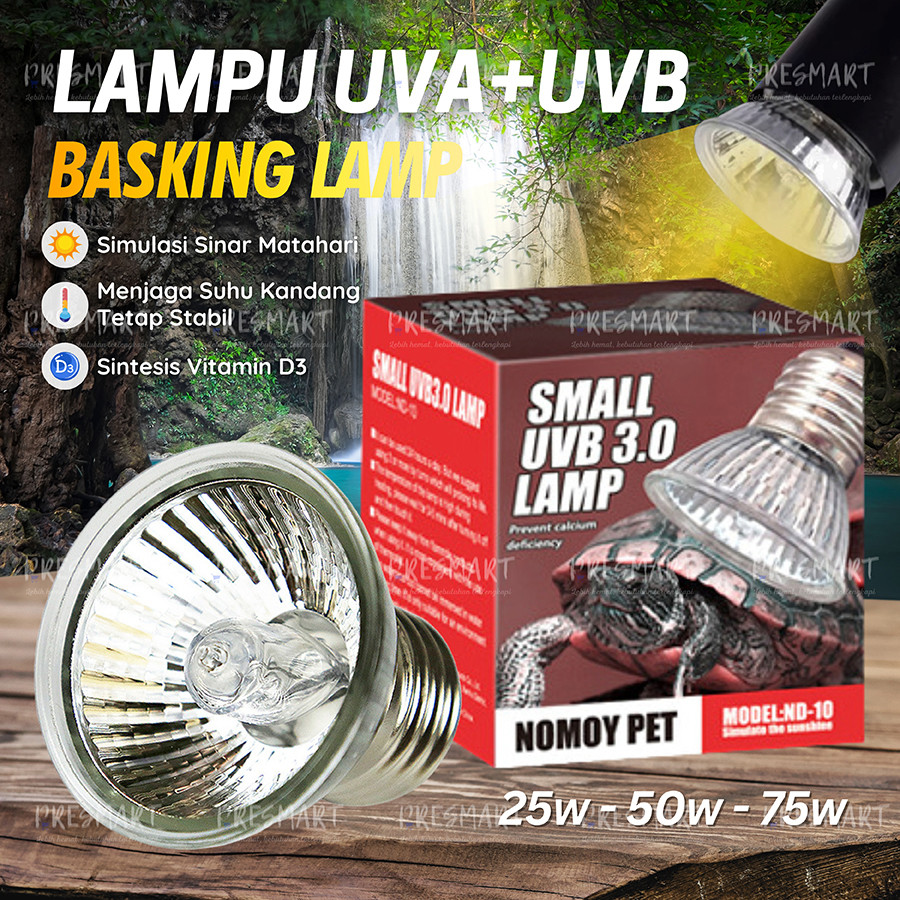 Lampu Halogen UVA UVB Nomoy Penghangat Kandang Reptil Reptile Turtle Lamp Torto Kura Sulcata ND10