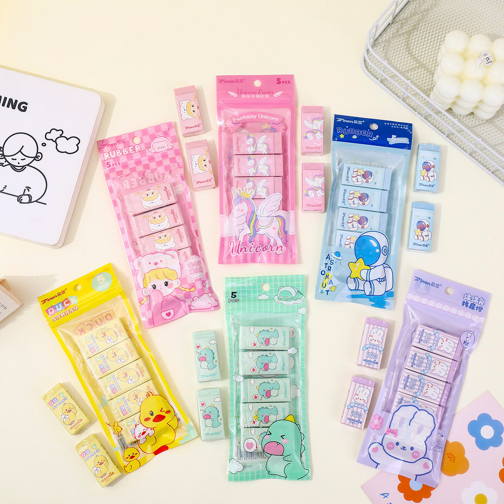 

-JOJU- 1 SET 5 PCS PENGHAPUS PENSIL MOTIF LUCU IMUT / ERASER PENCIL