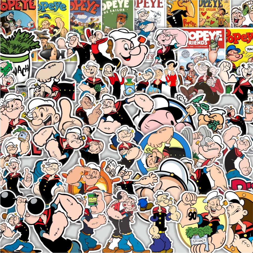 

Stiker Cutting Pack Stiker Kartun Popeye Isi 100Pcs Series Aesthetic Lucu Keren Untuk Koper Bahan Vynil