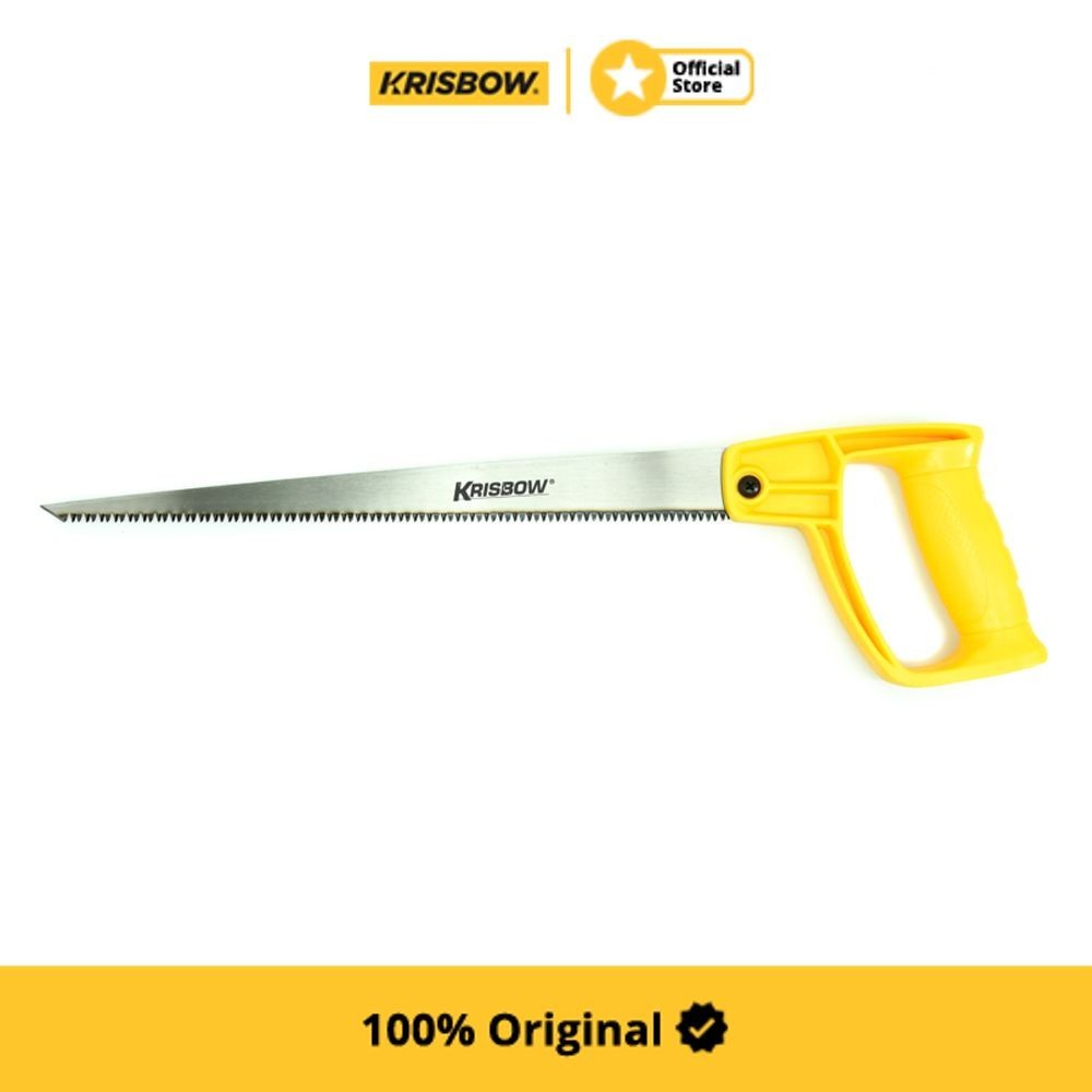 Original Krisbow Handsaw Gergaji Tangan Gergaji Kayu 3 Sudut 14Inci