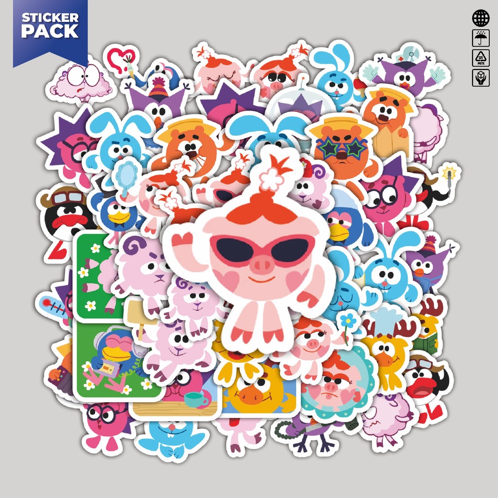 

[100PCS]Stiker Pack Stiker Kartun Smeshariki The Show Aesthetic Vinyl Anti Air Dekorasi Sticker Laptop Buku Journal Koper Helm Casing HP Gitar Helm Skateboard