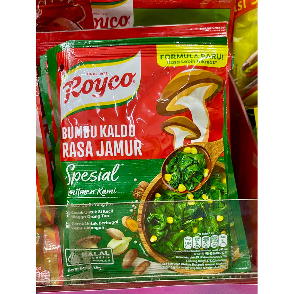 

Royco Bumbu Penyedap Makanan Kaldu Jamur Spesial Tanpa Penguat Rasa 40 gram - AMY