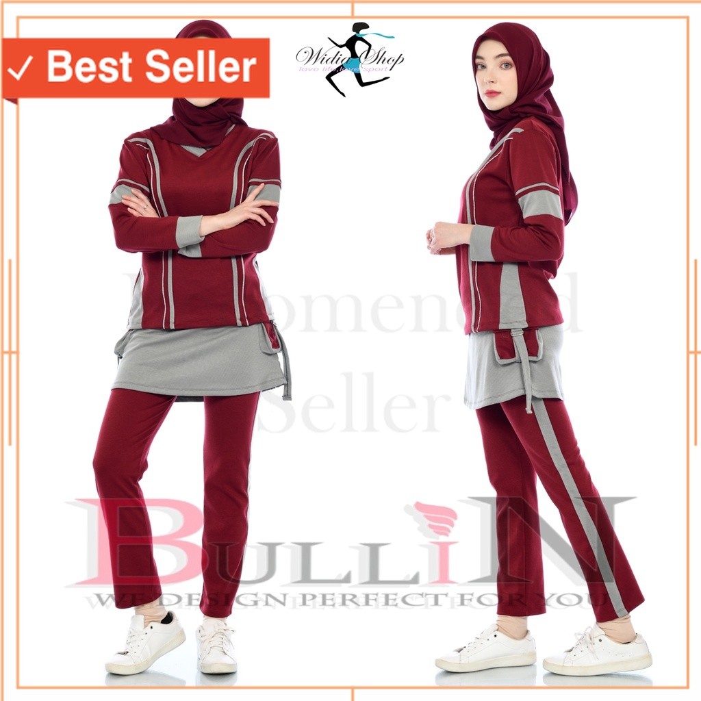 Bullin Setelan Senam Nadya Standar / Set Muslimah / BullinBAJU SPORT MURAH OLAHRAGA