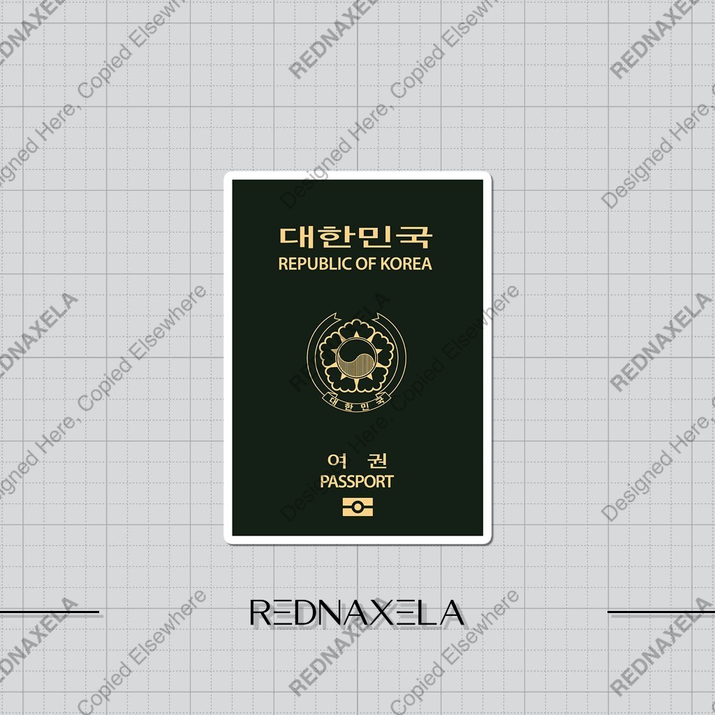 

Stiker Vinyl Korea Passport Design Stiker Koper Outdoor Travel Sticker