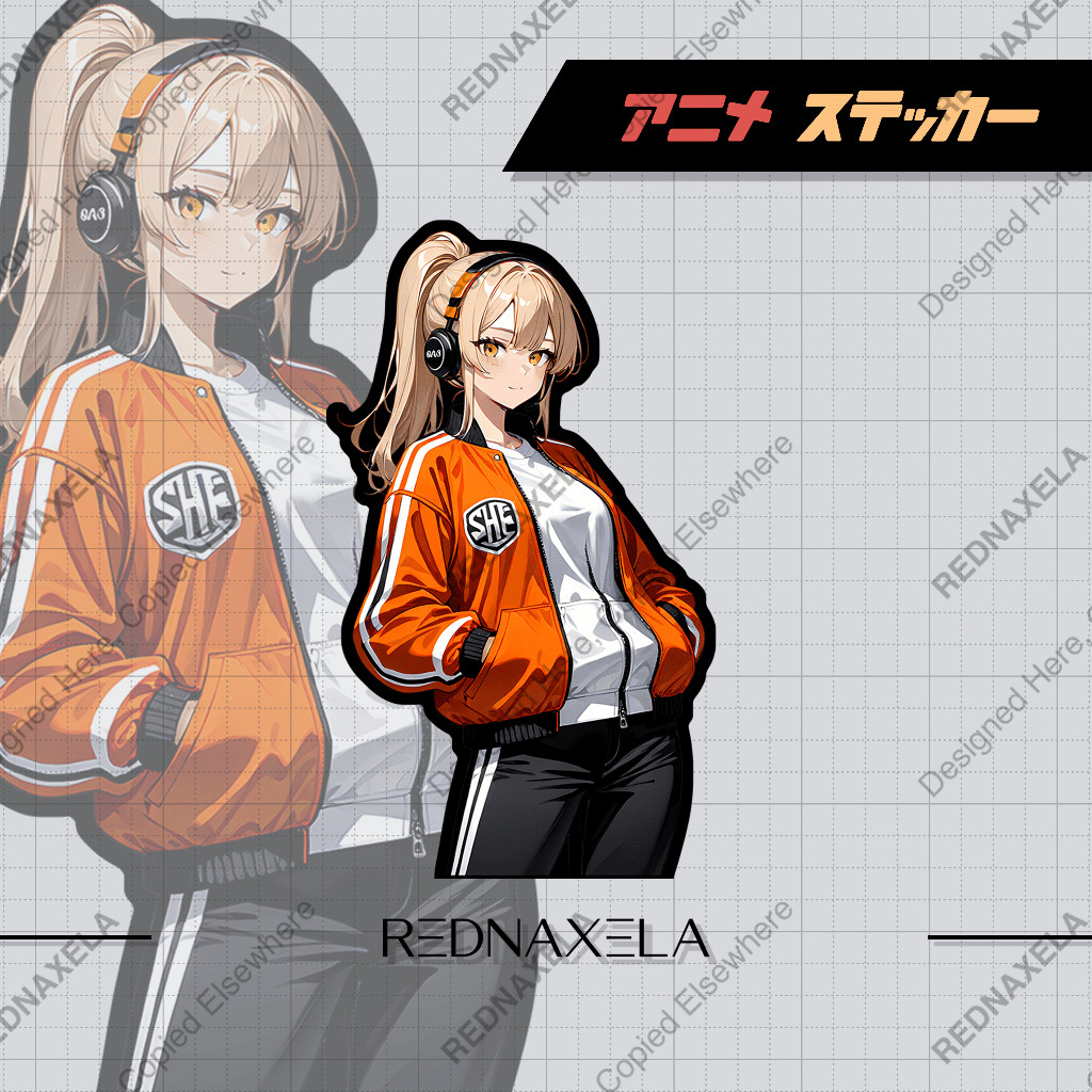 Stiker Vinyl Casual Anime Girl Vol.1 Waterproof Outdoor Durable Sticker