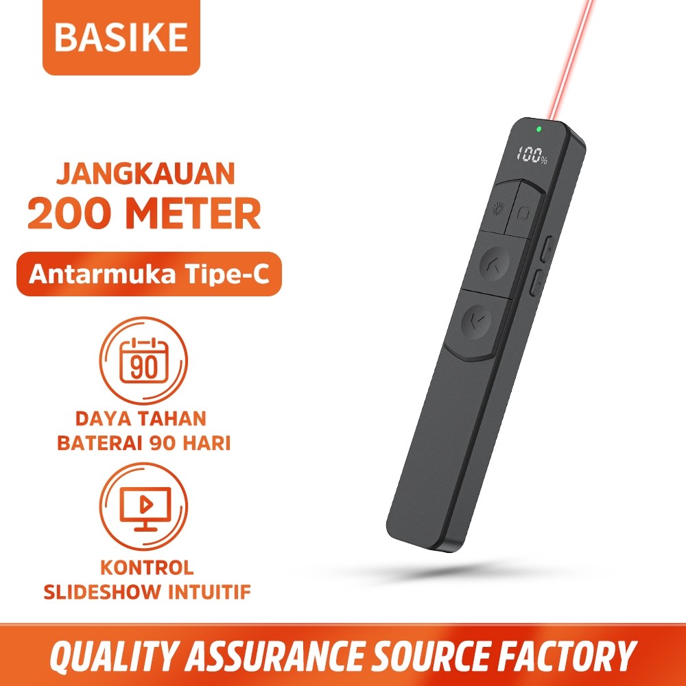 (HOT)BASIKE Pointer Presentasi Wireless LCD Kontrol Volume Serbaguna PPT Presenter Page Turning Pen