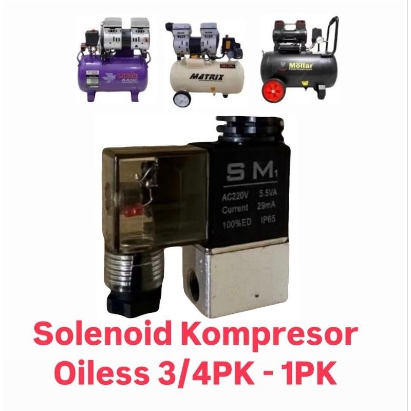 Selenoid Valve Kompresor Oiless 3/4 PK 1PK - Sparepart Kompresor