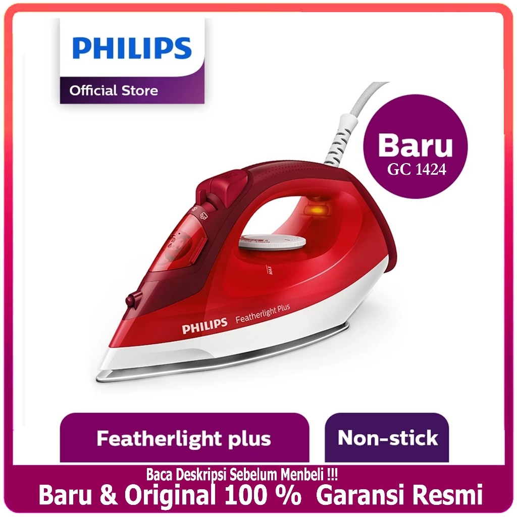 PHILIPS GC1424 Setrika Uap / Setrika Philips Steamer Iron GC-1424/45 ORIGINALMurah