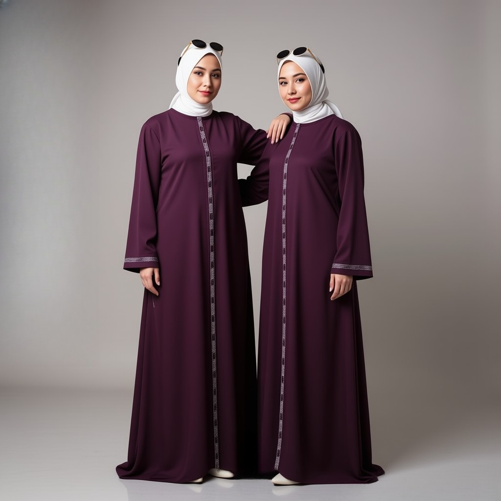 Hanna Zara - Abaya Polos List Swarovski Qatar Meisya Dress Premium Exclusive Annasihah | Busui & Wud