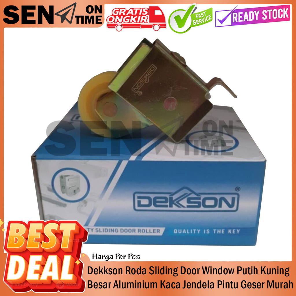 Roda Sliding Door Deksson RSD Warna Kuning Ukuran Besar Asli Awet Pengganti Rel Jendela Geser Lancar