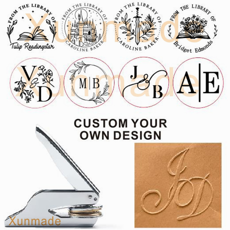 Design Your Own Embosser Stamp/Custom two initials Embosser Seal Wedding names stampBook Embosser Fr