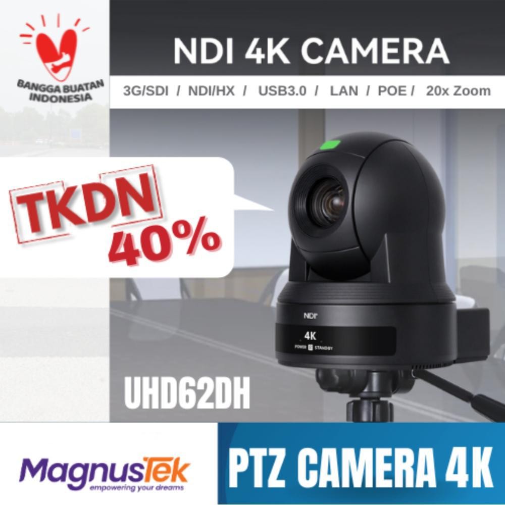 MAGNUS MagnusTek UHD62DH 4K PTZ Camera HD NDI 20x Zoom POE TKDN 40%