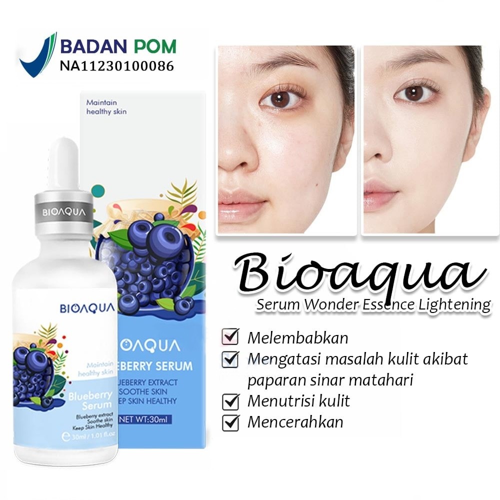 [ BPOM ] Serum Wajah Bioaqua Wonder Essence Blueberry Whitening Anti Aging Anti Penuaan