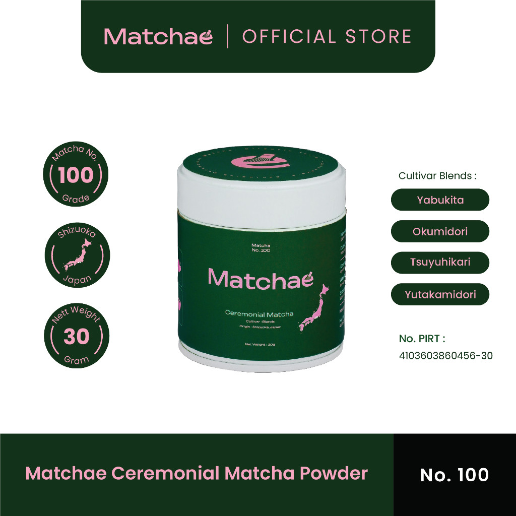 

MATCHAE - Japanese Shizuoka Pure Ceremonial Matcha Powder No.100 30/100gr [Ready Stock!!]