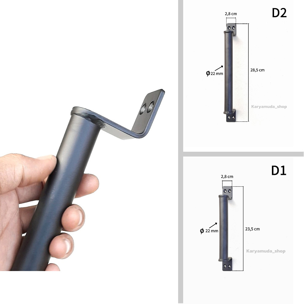 handle pintu/gagang pintu besi minimalis hitam elegan