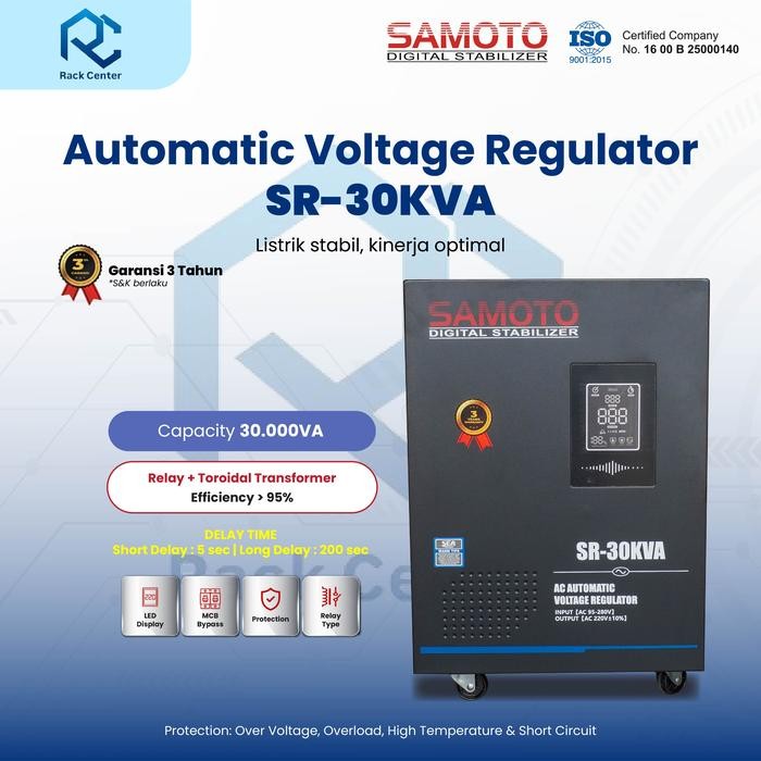 SAMOTO Relay Stabilizer 30KVA AVR Stabiliser 30000VA Relay Controlled Series SR30KVA