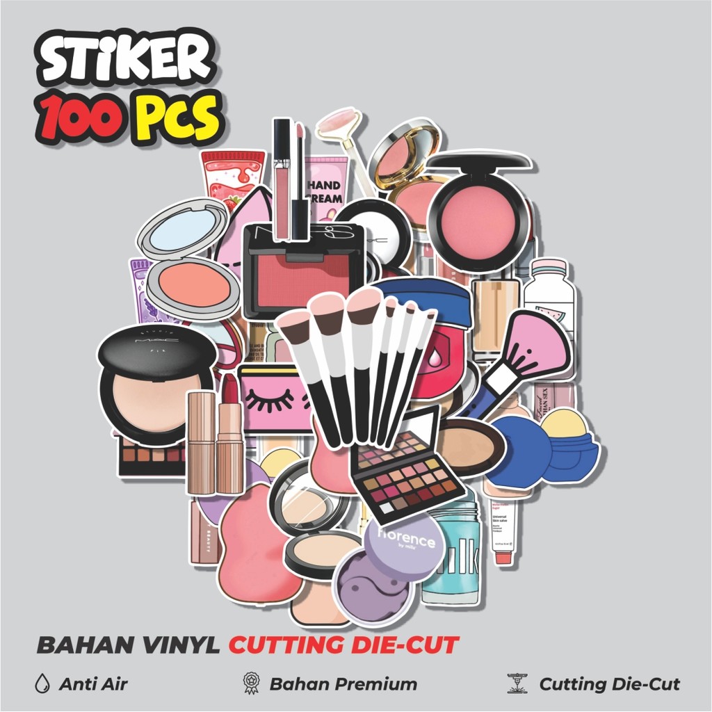 

Terbaru! 50 pcs Stiker Makeup Tools Dekorasi Lucu Kreatif untuk Notebook, Skateboard, HP