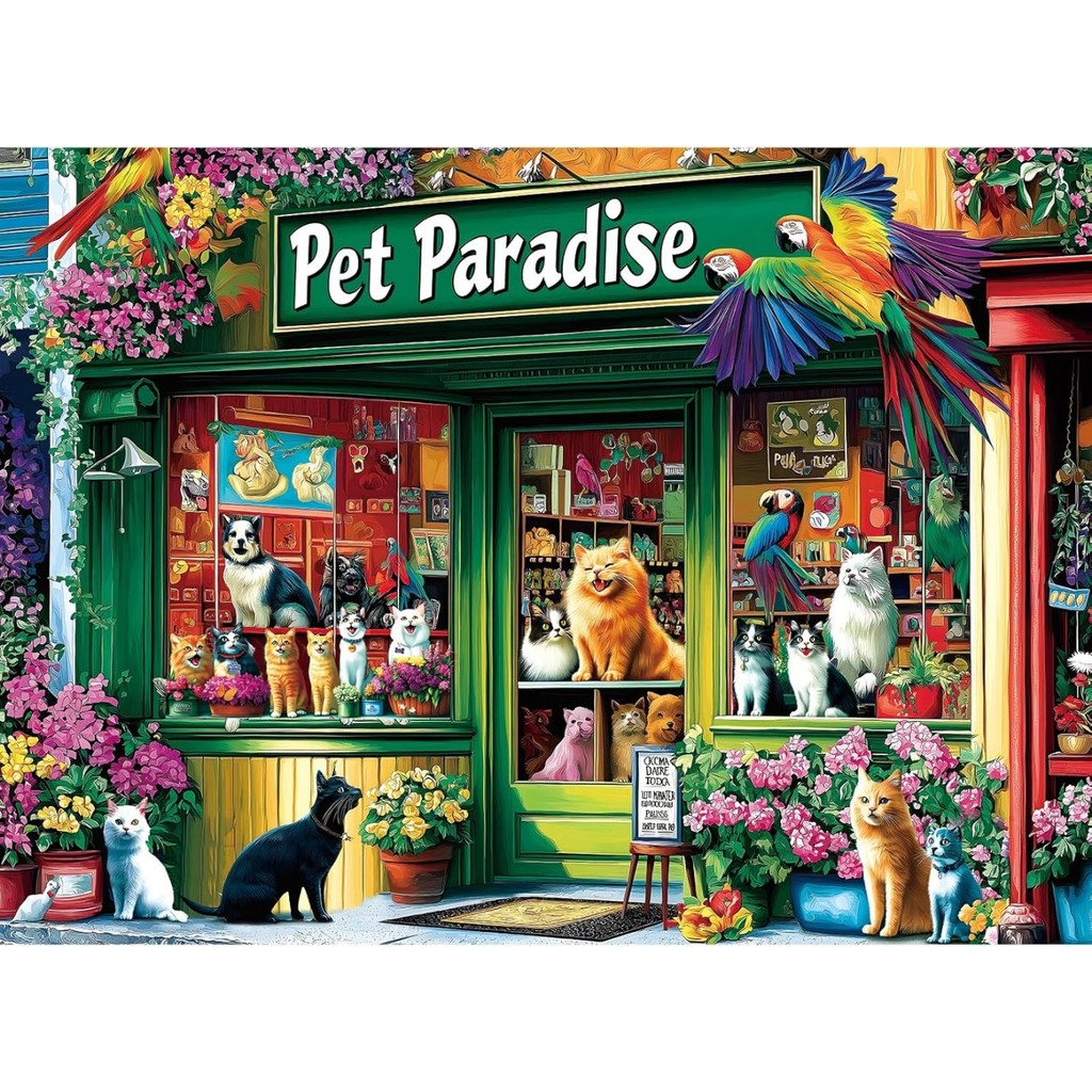 120/300/500/1000 Piece Pet Shop Wooden Jigsaw Puzzle for Adult Landscape Puzzle Educationa Toy Chall