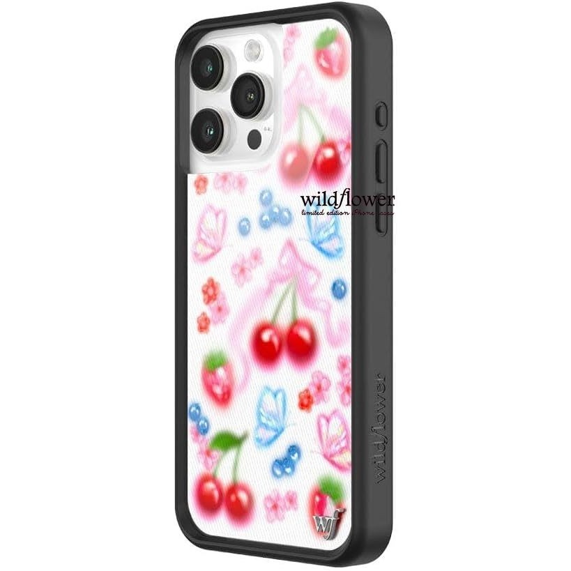 JUJI Wildflower Cases Sweet Cherries Case For IPhone 11 12 13 14 15 16 15 Pro Max | Blue White Red T