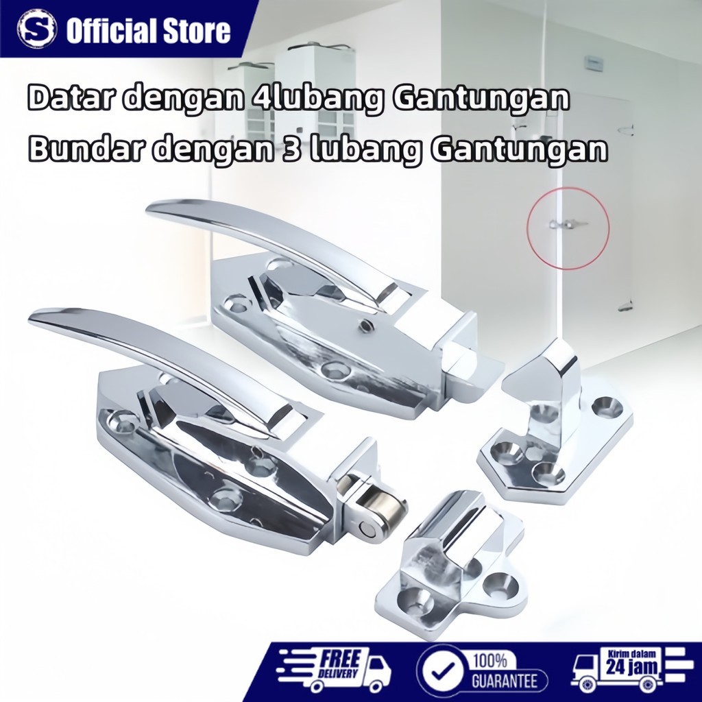1 Set Gagang Pintu Freezer Handle Cold Storage / Handle Pintu Freezer / Kunci Kulkas Freezer