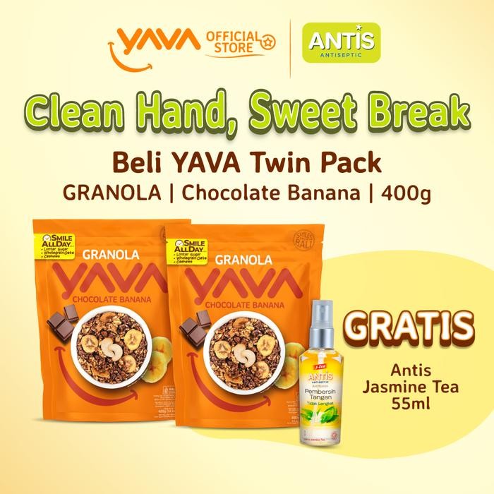 

[TERLARIS] YAVA Twin Pack Granola Chocolate Banana (2 x 400g)[TERLARIS ]