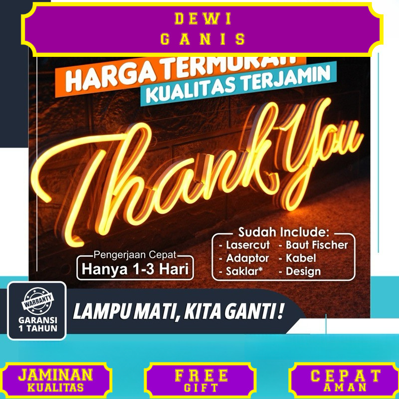 Neon Custom Neon flex custom Neon sign custom Lampu custom Led custom Lampu nama Neon nama lampunama