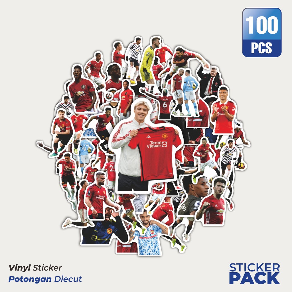 

Stiker Vinyl Stiker Man Utd Collection V4 Waterproof Aesthetic- Untuk Laptop, Motor, dan Helm - Paper Stationery Pack