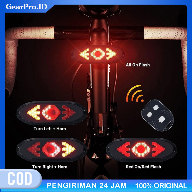 Lampu Belakang Sepeda LED Sein Remote Wireless Rechargeable USB Waterproof Lampu Sepeda Lipat MTB Ro