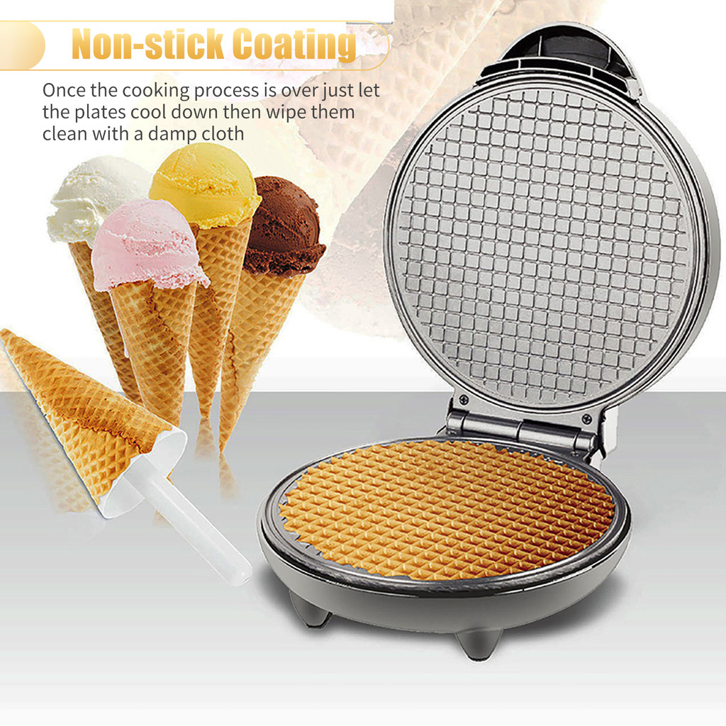 1200W Electric Ice Cream Cone Maker With Roller Waffle Cone and Bowl Maker Nonstick Waffle Baking Ir