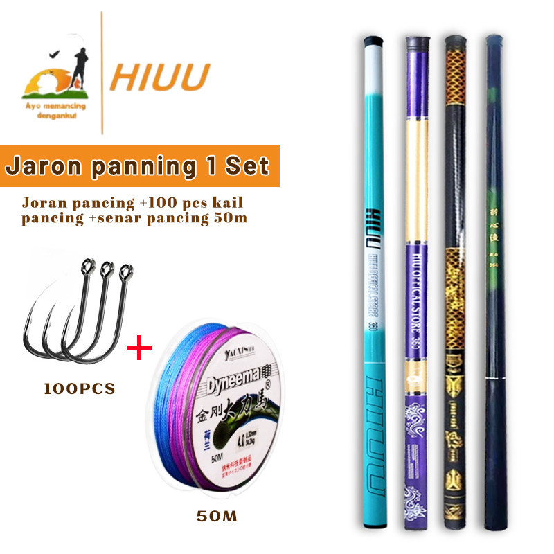 COD HIUU Joran pancing 1 Set/Joran Tegek  Batik Langit biru 210 270 360 450 Fiber Medium Bayar Di Te